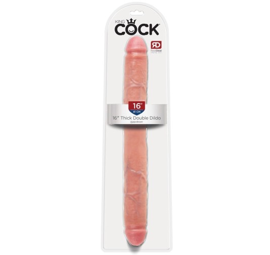 King Cock - Realistyczne Podwójne Dildo Cieliste 42 CM